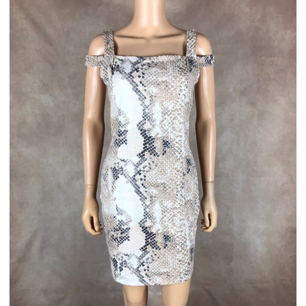 Guess Snakeskin Bodycon Dress Size Large - Picture 2 of 10